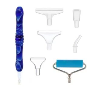 stylo unique bleu avec tête et tête rouleau