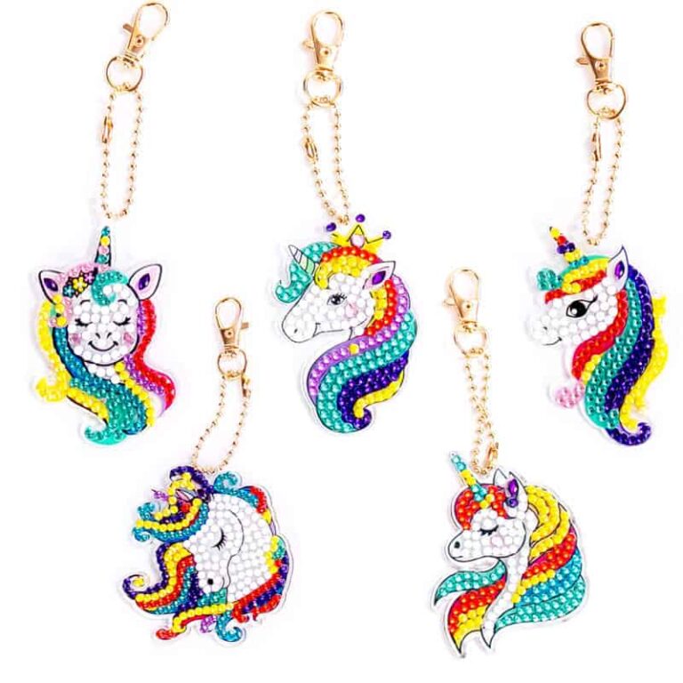 porte-cles-licornes-broderie-diamant Porte-clés licorne broderie diamant