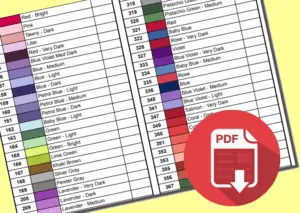 Carta de colores DMC para diamond painting (archivo PDF para descargar)