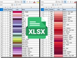 DMC-Farbkarte für Diamond Painting (Excel-Tabelle XLSX zum Herunterladen)