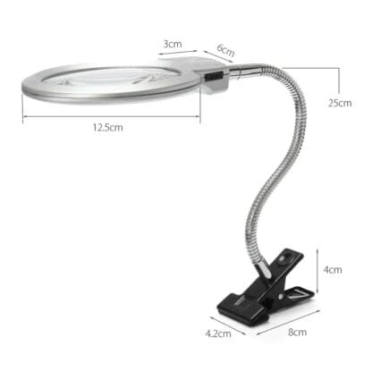 Lente d'ingrandimento flessibile a clip con luce LED - immagine 2