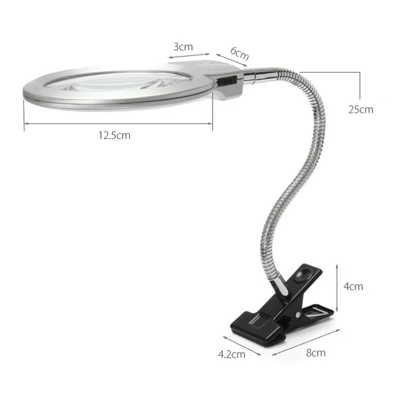 Flexibel clip-on vergrootglas met LED-lampje