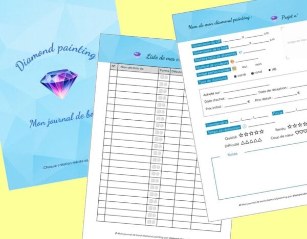 Mon journal de bord diamond painting (fichier PDF de 22 pages en Français)